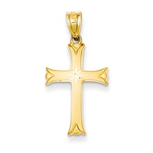 14k Gold Satin Cross Charm hide-image