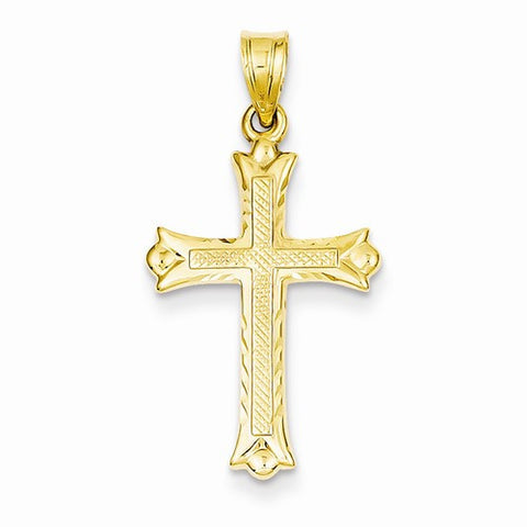 14k Gold Fleur De Lis Cross pendant, Classy Pendants for Necklace