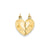 I Love You break apart heart Charm in 14k Gold