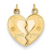 14k Gold I Love You break apart heart Charm hide-image