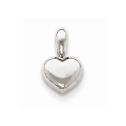 14k White Gold Small Heart Pendant, Pendants for Necklace