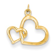 14k Gold Double Heart Charm hide-image