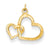 14k Gold Double Heart Charm hide-image