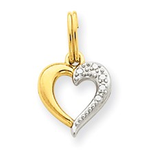 14k Gold Rhodium Heart Charm hide-image