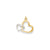 Double Heart Charm in 14k Gold Two-tone