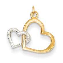 14k Gold Two-tone Double Heart Charm hide-image
