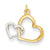 14k Gold Two-tone Double Heart Charm hide-image