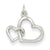 14k White Gold Double Heart Charm hide-image