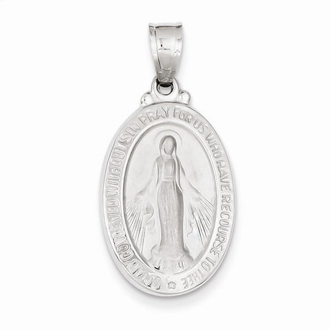 14k White Gold Miraculous Medal Pendant, Exquisite Pendants for Necklace