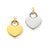 Hollow Polished Reversible Heart Charm in 14k Gold
