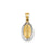 Miraculous Medal Charm in 14k Gold w/Rhodium