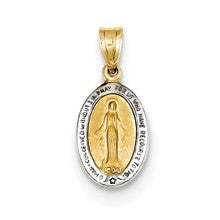 14k Gold w/Rhodium Miraculous Medal Charm hide-image