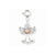 Filigree Angel with Heart Charm in 14k White Gold