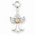 14k White Gold Filigree Angel with Heart Charm hide-image