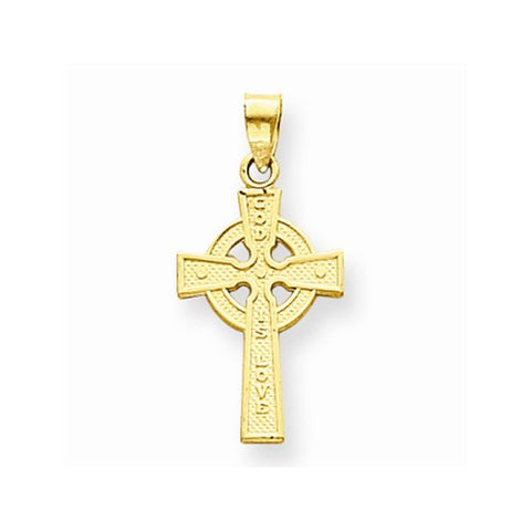 14k Gold Reversible Celtic Cross Pendant, Pendants for Necklace