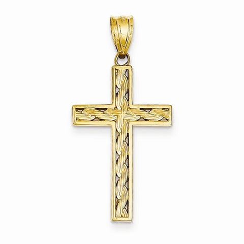 14k Gold Rope Cross Pendant, Pendants for Necklace
