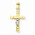 14k Gold Two-tone INRI Hollow Crucifix Pendant, Classy Pendants for Necklace