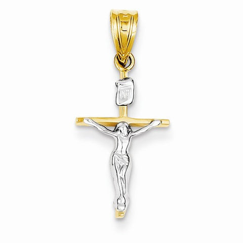 14k Gold Two-tone INRI Crucifix Pendant, Alluring Pendants for Necklace