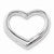 14k White Gold Solid Polished Floating Heart Slide Pendant, Pendants for Necklace