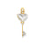 Heart Key Charm in 14k Gold & Rhodium