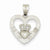 14k White Gold Satin & Diamond Cut Claddagh Pendant, Pendants for Necklace