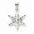 14k White Gold Diamond -Cut Snowflake Pendant, Pendants for Necklace