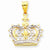 14k Gold Rhodium Crown Pendant, Pendants for Necklace