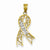 14k Gold and Rhodium D/C Support Hope Pendant, Pendants for Necklace