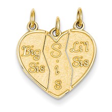 14k Gold 3 Piece Break-apart Big Sis, Sis & Lil Sis Charm hide-image
