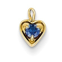 14ky September Birthstone Heart Charm hide-image
