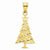 14k Gold Christmas Tree Pendant, Pendants for Necklace
