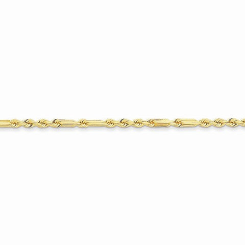 14K Yellow Gold Milano Rope Chain Bracelet