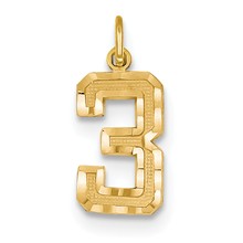 14ky Casted Medium Diamond Cut Number 3 Charm hide-image