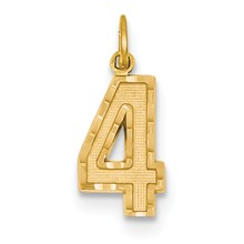 14ky Casted Medium Diamond Cut Number 4 Charm hide-image