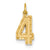 14ky Casted Medium Diamond Cut Number 4 Charm hide-image
