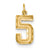 14ky Casted Medium Diamond Cut Number 5 Charm hide-image