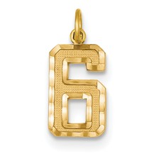 14ky Casted Medium Diamond Cut Number 6 Charm hide-image