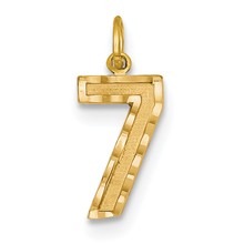 14ky Casted Medium Diamond Cut Number 7 Charm hide-image