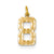 Casted Medium Diamond Cut Number 8 Charm in 14k Yellow Gold