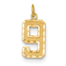 14ky Casted Medium Diamond Cut Number 9 Charm hide-image