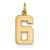14ky Casted Medium Polished Number 6 Charm hide-image