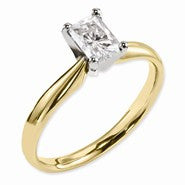 14k Yellow Gold Moissanite 6x4mm Radiant Solitaire Ring