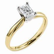 14k Two-tone Moissanite 7x5mm Radiant Solitaire Ring