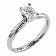 14k White Gold Moissanite 8x6mm Radiant Solitaire Ring