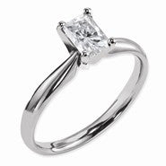 14k White Gold Moissanite 9x7mm Radiant Solitaire Ring
