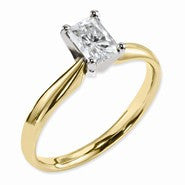 14k Two-tone Moissanite 9x7mm Radiant Solitaire Ring