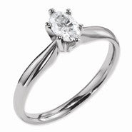 14k White Gold Moissanite 8x6 mm Oval Solitaire Ring