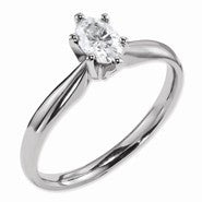 14k White Gold Moissanite 9x7mm Oval Solitaire Ring