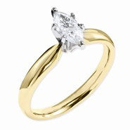 14k Two-tone Moissanite 12x6mm Marquise Solitaire Ring