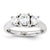 14k White Gold 5mm/4mm Round Three Stone Ring